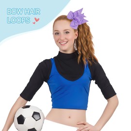 Large Cheer Bows for Cheerleaders Deep Purple Hair Bows for Girls Softball Hair Bows Teen Girls College Sports Elastic Ponytail Holder School Cheerleading Hair Accessories 8 Inch Bows for Girls 2 Pcs