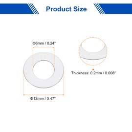 sourcing map M6 304 Stainless Steel Flat Washers, 20pcs 6x12x0.2mm Ultra Thin Flat Spacers for Screw Bolt, Electronic Repair, Automotive