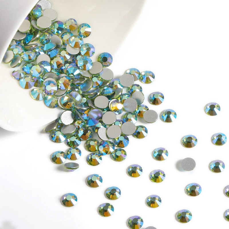 Beadsland 576pcs Flat Back Crystal Rhinestones Round Gems for Nail