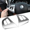 2pcs Chrome Steering Wheel Button Frame Decoration Cover Trim for