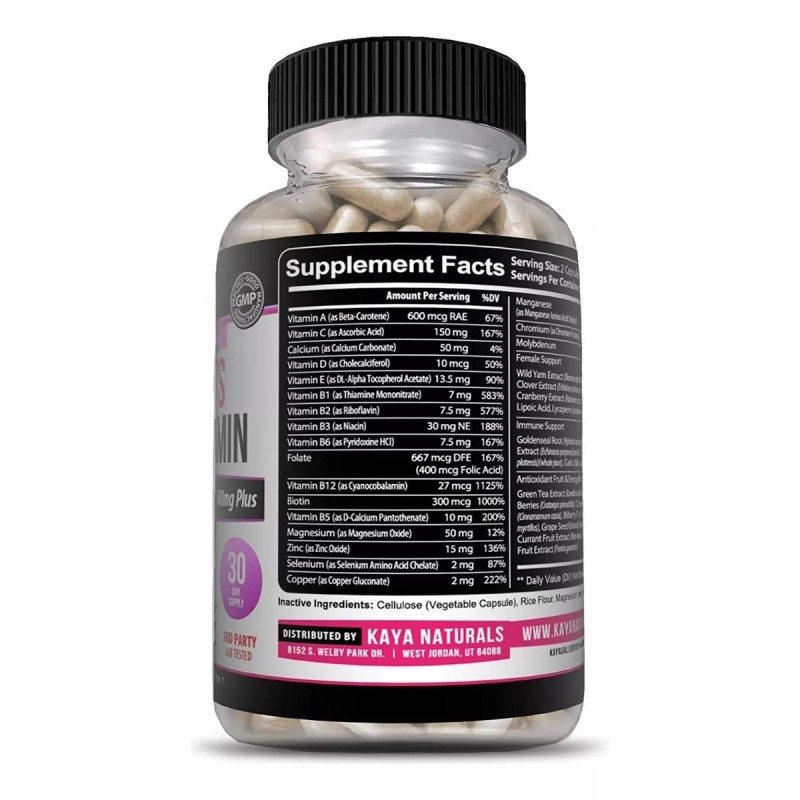 kaya Multivitamínico Para Mujer Kaya 60 Capsulas Hecho En Usa