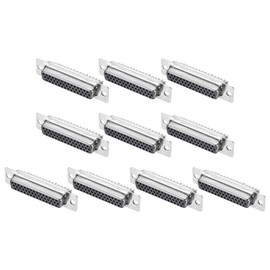 QUARKZMAN D-Sub Connector DB44 Female 44 Pin 3 Row Female Serial Junction Box for Mechanical Equipment CNC Computer Pack of 10