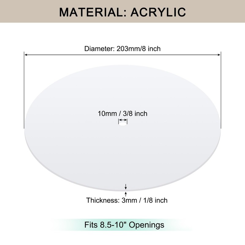 Awclub Round Lampshade Diffuser, 2 Pack 8" Diameter with 3/8"