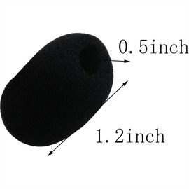 HSCGIN 30PCS Black Mini Microphone Windshield Headset Covers 30x22x8mm Amplifier Sponge Cap Suitable for Indoor Studios or Meeting Room
