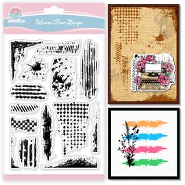GLOBLELAND Vintage Grunge Texture Clear Stamps for Scrapbooking Water Stain Background Silicone Stamps Retor Texture Transparent Stamp for Card Making DIY Embossing Journaling