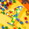 Baquler Building Block Light up Number Birthday Decoration Sign Marquee