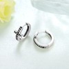 Viking Hoop Earrings 925 Sterling Silver Norse Viking Black Cross