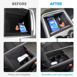 2023 Upgraded Model 3 Model Y Flocked Center Console Organizer Tray Hidden Cubby Drawer Armrest Storage Box