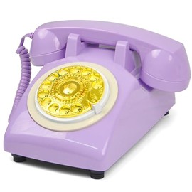 FiayaCom Audio Guest Book Wedding Phone, Audio Phone Guestbook, Record Customized Audio Messages, Preserve Your Special Occasions（Wisteria Purple-Gold Turntable）