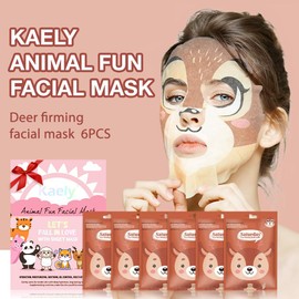 Kaely 6 Pack Animal Character Sheet Masks, Face Masks for Kids Teens Skin Care, Korean Soothe Facial Mask for All Skin Types, Girls Night Skincare Spa Party, Birthday Gifts for Women Men, Set06