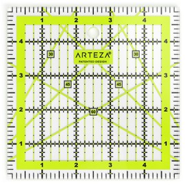 Arteza Acrylic Quilters Ruler - 5 x 5 inch - Double-Colored Grid Lines