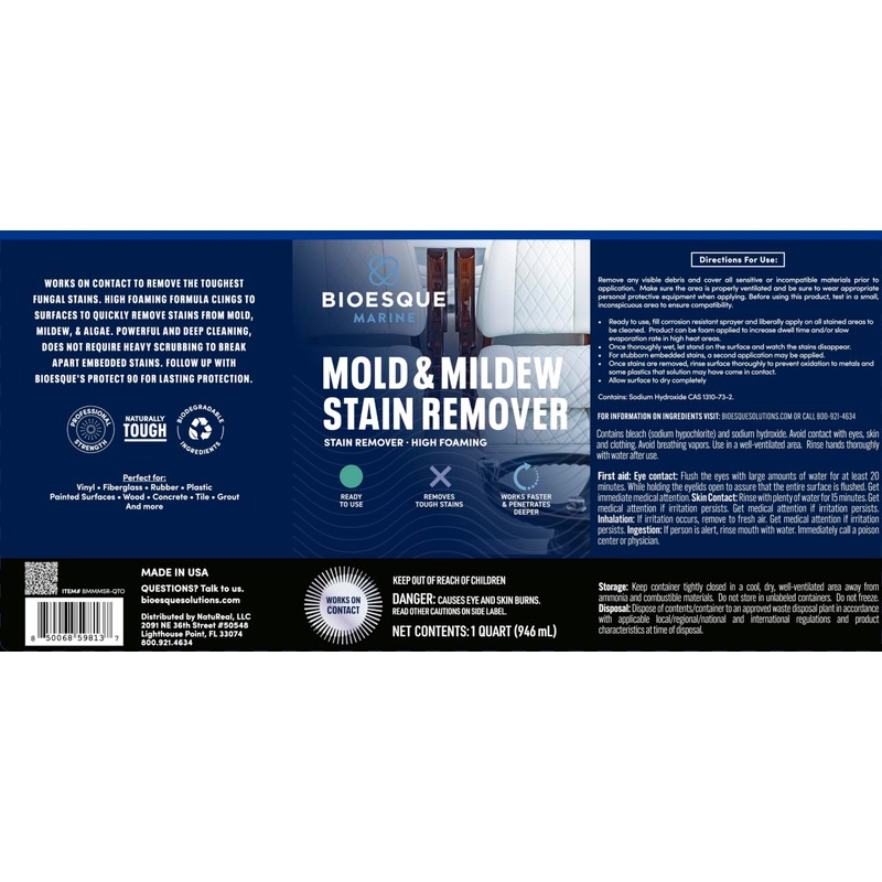 Bioesque Marine Mold & Mildew Stain Remover, 32 Fluid Ounce