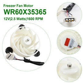 WR60X35365 Freezer Evaporator Fan Motor DC12V 2.5W Compatible with GE Freezer Refrigerator Fan Motor Replaces WR60X27189