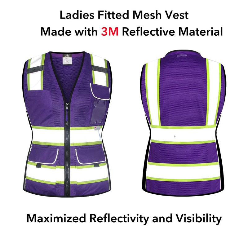Dib Safety Vest for Women with Pockets, Mesh Reflective Vest