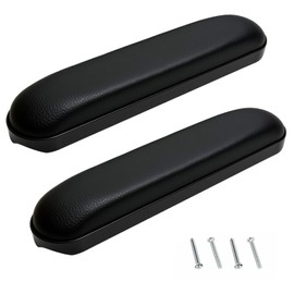 Universal Replacement for Wheelchair & Transport Chair Arm Rests - 10-1/4" Length with 5-1/2" Hole Spacing, Leather Look (1 Pair)