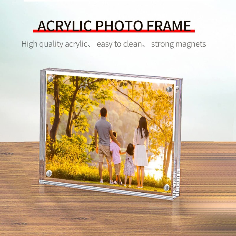 Sezanrpt Acrylic 4x4 Square Picture Frame, Magnetic Acrylic Picture Frames