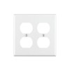 Leviton 88016 2-Gang Duplex Device Receptacle Wallplate, Standard Size, Thermoset, Device Mount, White