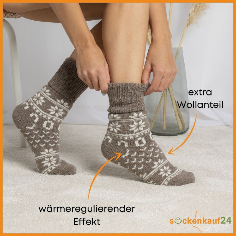 2 Pairs of Wool Winter Socks House Socks for Men