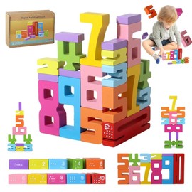 DWYYWSM Wooden Math Numbers Blocks, Montessori Wooden Number Building Blocks, Digit Blocks, Friends of Ten Blocks, Unlock Your Child’S Potential