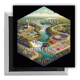 Redwood Falls Minnesota Travel Destination Souvenir 2.5 x 2.5-Inch Fridge Magnet Single