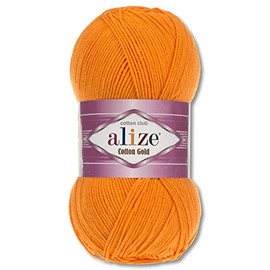 Alize 100 g Cotton Gold Premium Wool in 59 Colours, Summer Wool, Yarn, Knitting, Amigurumi (83 | Pumpkin)