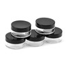 FiveSeasonStuff 5 Piece 10ml Small Clear Travel Pots with Black