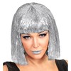 Widmann 01507 – Wig Glitzy Vegas, Silver, Carnival, Theme Party