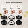 3 Tier Bar Glass Rimmer for Margarita & Cocktail, Black
