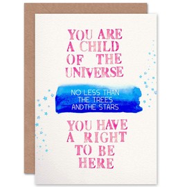 Wee Blue Coo Quote Desiderata Snippet Right To Be Here Child Sealed Greeting Card Plus Envelope Blank inside