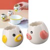2pcs Egg Separator Ceramic Chicken Shaped Egg Yolk White Filter