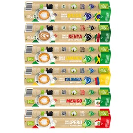 Coffee Starter Organic Set - Single Origin - 60 Coffee Capsules Compatible with Nespresso Coffee Machines - La Natura Lifestyle - Industrial Compostable