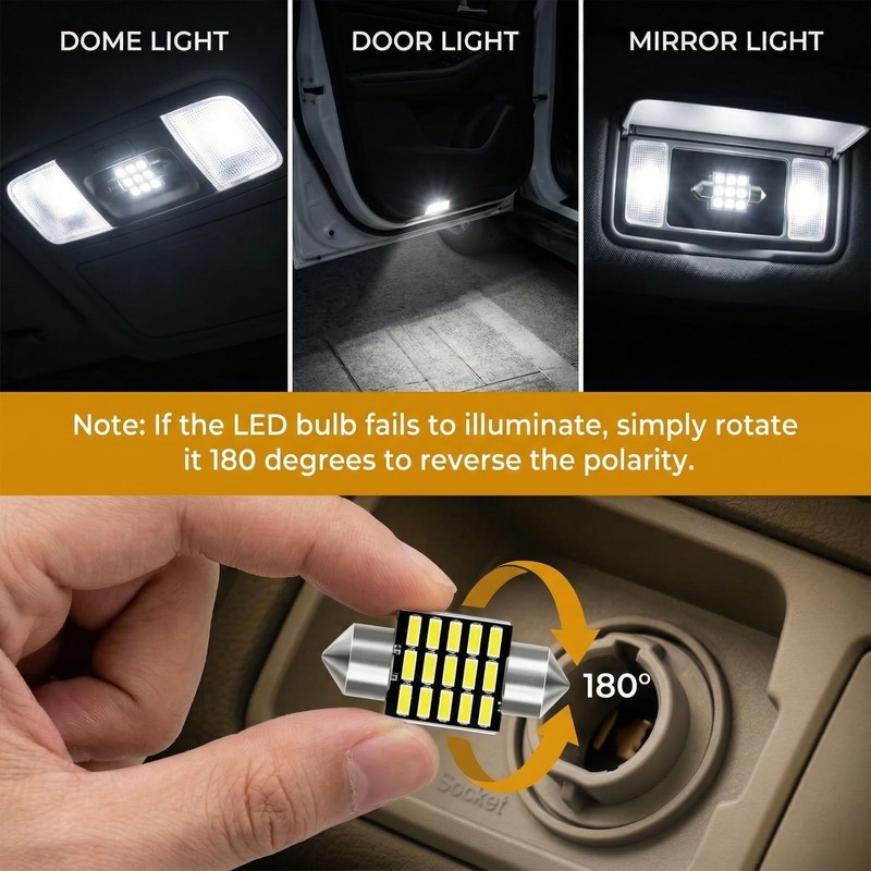 YYTQP 24PCS LED Interior Light Kit, Multi-Spec Bulbs Including 31mm