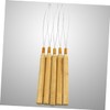 Gatuida 5pcs Hair Extension Loop Needle Threader Wooden Handle Hair