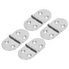 4PCS Door Hinge Silver 4 Holes 316 Stainless Steel Oval