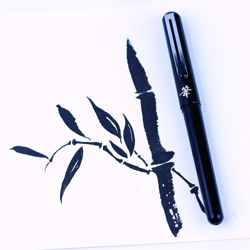 Pentel Pocket Brush Pen Brush Pigment Refillable Black Ink 1
