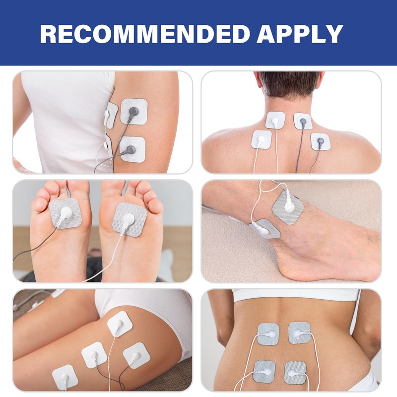LotFancy TENS Unit Replacement Pads, 40 Pcs 2x2 Snap Electrodes