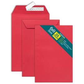 6x9 Red Envelopes Self Seal, 25/pack, Colored Envelopes Letter Size 6 x 9 inch, Open End Flap Style for Cards, Invitations, Holiday, Postcards, Gifts, 32lb Paper, for 5x7 Cards