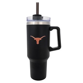 Desert Cactus University of Texas Longhorns UT Austin Large Insulated Stainless Steel Handle Lid Straw Reusable Double Walled Cup Hot Cold Drinkware Laser Etched (40oz Ounce Rally Tumbler Design F)
