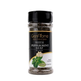 GranAroma Peppermint Leaf Flakes, Aromatic Dried Herb for Tea, Baking, Cooking, DIY Skincare (1.2 Ounce)