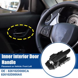 ACROPIX Front Left Side Inner Interior Door Handle Assembly Fit for Hyundai Elantra 2001-2006 No.826102D000CA/826102D000AX - Pack of 1
