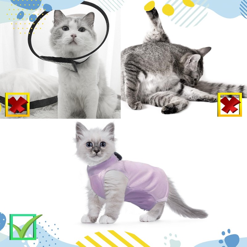 RUGBOL Cat Recovery Suit, Cat Surgery Recovery Suit Cat Baby