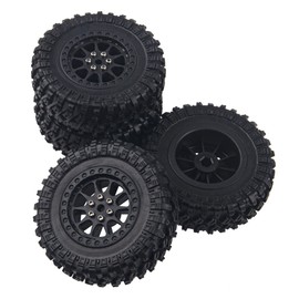 Vgoohobby OD 2.7" Rubber Tires & Plastic Wheel Rims Compatible with MN Model MN90 MN91 MN45 MN96 MN99 MN99S MN98 1/12 RC Car (Black)