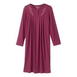 Silverts Hospital Gowns for Women Open Back, Night Gowns for Elderly Women, Adaptive Clothing for Seniors, Hospice Care Supplies, Hospital Robe, Old Lady Dress - Wine LGE