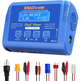 oiex Balance Battery Charger,B6 AC 80W Lipo Battery Balance Charger 6A Discharger, RC