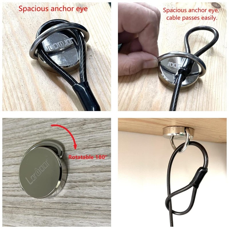 LORADAR Stainless Steel Security Anchor Base Plate,Desk Mount Anchor D