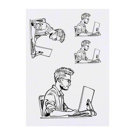 Azeeda 4 x 'Softwareentwickler' Temporäre Tattoos - Wasserfest, Hautfreundlich & Ungiftig · Transfers in Verschiedenen Größen (TO00073714)