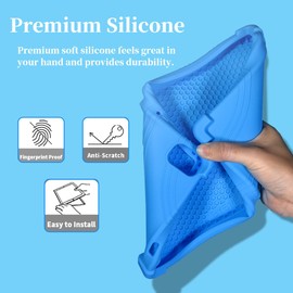 for TECLAST P25T P26T/Vortex T10M/(T10M Pro Plus) 10.1 inch Tab Case with Stand for Kids Kids Friendly Shockproof Silicone Case Protective Cover for Maxsignage EP103A/ApoloSign ELC-EP103A-1 (Blue)