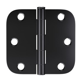 Haidms 3 Pack Black Door Hinges 3 Inch Rounded 5/8" Radius Corners Residential & Heavy-Duty Door Hardware Black Adjustable Door Hinges Round Hinge Hardware