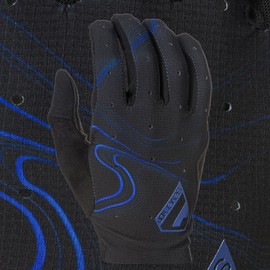 Seven iDP 7iDP Control Vented Full Finger MTB Cycling Gloves (Black/Blue Pinstripe, XL)