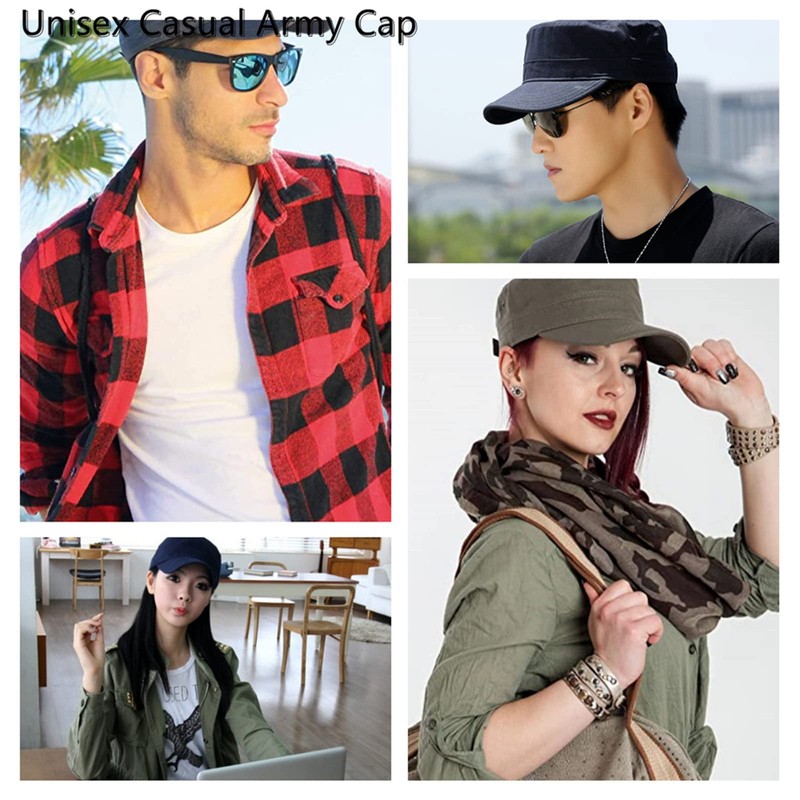 Men's Army Cap, Military Flat Cap, Cotton Army Cap, Cadet